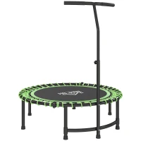 HOMCOM Mini Round Steel Frame Trampoline w/ Adjustable Handle, Green(m-11)
