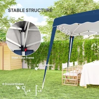 Outsunny 3 M x 3 M Base/ 2.5 M x 2.5 M Top Pop Up Gazebo, 2 Person Setup Instant with Carry Bag, Height Adjustable Slant Leg Party Tent Instant Event Shelter for Garden, Patio(m-6)