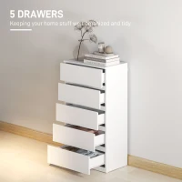 HOMCOM Chest of Drawers, 5-Drawer Storage Cabinets, Modern Dresser, Storage Drawer Unit for Bedroom(m-4)