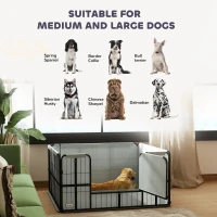 PawHut Steel Dog Whelping Box with Washable Whelping Pad, Wind-Resistant Cloth, for Small, Medium Dogs, 122 x 122 x 60cm(m-8)