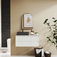 HOMCOM 50 x 70cm Arched Home Mirror - Black(m-9)