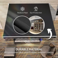 Outsunny 3 x 2.5m Garden Patio Manual Awning, Retractable Canopy Sun Shade Shelter with Fittings and Crank Handle, Black(m-4)