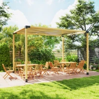Outsunny Pergola Kit, DIY Pergola Brackets with 3-Way Pergola Corner Brackets and Post Base for 4" x 4" (Actual 3.6" x 3.6") Lumber, 8 PCS Includes Screws(m-9)