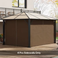 Outsunny 4 Pack Replacement Gazebo Curtains Privacy Panel for Most 3 x 4m Gazebo Canopy Pavillion Outdoor Shelter Sidewalls Accessories Dark Brown(m-2)