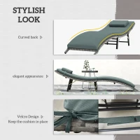 Outsunny Rattan Folding Sun Lounger Outdoor Chair with Cushion and Pillow Mixed Grey(m-6)