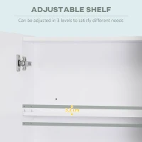 kleankin Bathroom Cabinet with Mirror, Wall Mounted Bathroom Mirror Cabinet with Adjustable Shelf, 2 Doors Storage Cupboard, White(m-6)