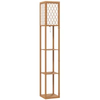 HOMCOM Three-Shelf Standing Lamp - Natural(m-1)