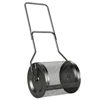 Outsunny Compost Spreader, 20" Peat Moss Spreader with Detachable U-Shaped Handle and Metal Mesh Basket(m-1)