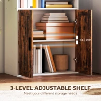HOMCOM 5-Tier Bookcase with Adjustable Shelf - Rustic Brown(m-5)