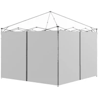 Outsunny Set of Two 3 x 3(m) Replacement Zipped Gazebo Walls - Grey(m-10)