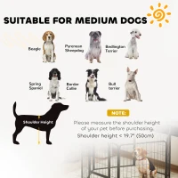 PawHut Six-Panel Dog Playpen with Door, for Medium Dogs, Indoors, Outdoors, 80cm Tall, Black(m-7)