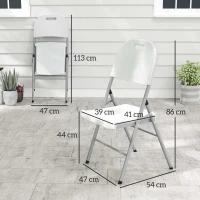Outsunny Set of Four Foldable Outdoor Chairs - White(m-3)