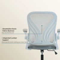 HOMCOM Mesh Office Chair with Foldable Backrest - Light Grey(m-6)