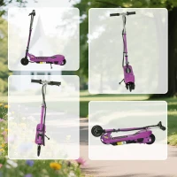 HOMCOM Foldable Electric Kids Scooter, Ride-on for Ages 7-14 Years, Purple(m-9)