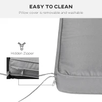 Outsunny 2 Seater Garden Bench Cushion -Light Grey(m-5)