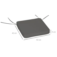 Outsunny Set of 6 Pcs Chair Cushion, 42Lx42Wx5T cm-Grey(m-3)