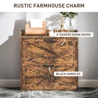 HOMCOM Two Flip Drawer Narrow Shoe Cabinet with Adjustable Shelves - Rustic Brown(m-6)