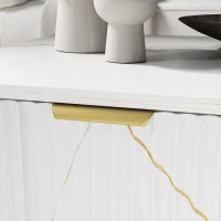 HOMCOM Elegant Marble Effect Storage Coffee Table - White(m-7)