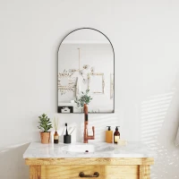 HOMCOM 60 x 90cm Arched Home Mirror - Black(m-2)