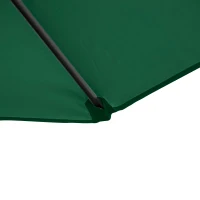 Outsunny 2.5M Garden Cantilever Parasol, Offset Roma Patio Umbrella Hanging Sun Shade Canopy Shelter with 360° Rotation and Cross Base, Green(m-8)