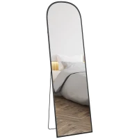 HOMCOM Standspiegel, Ganzkörperspiegel, modernes Design, 50 cm x 1,5 cm x 161,5 cm, Schwarz(m-11)