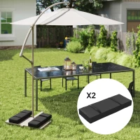 Outsunny Parasol Weights Set of 2, Parasol Base Weights Bags, 25kg Fillable Sandbag Weights with Handles, Cantilever Umbrella Base Weights, Black(m-2)