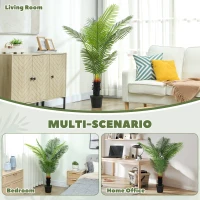 HOMCOM 150cm Artificial Areca Palm Tree with 12 PE Leaves, Decorative Artificial Plant with Plastic Pot and Flocked Soil, Fake Plant for Home Office Decor, Green(m-5)
