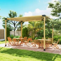 Outsunny Pergola Kit, DIY Pergola Brackets with 3-Way Pergola Corner Brackets and Post Base for 4" x 4" (Actual 3.6" x 3.6") Lumber, 8 PCS Includes Screws(m-8)