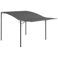 Outsunny 3 x 2.5m Patio Metal Gazebo Door Window Awning Wall Mount Metal Outdoor Shelter Charcoal Grey(m-11)