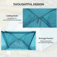 Outsunny 3-4 Person Camping Tent, Easy Set Up Waterproof Dome Tent with Sewn-in Groundsheet, Mesh Windows, Pocket and Hook for Camping, Hiking, Backpacking, Navy Blue and Light Blue(m-7)