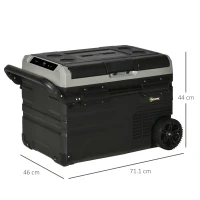 Outsunny 40L Car Refrigerator, Portable Compressor Cooler Box, Fridge Freezer w/ Inner LED Light, Foldable Handles, Cup Holders, 12/24V DC and 110-240V AC for Campervan RV Boat Travel Down to -20℃(m-3)