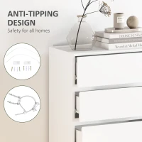 HOMCOM Chest of Drawers, 5-Drawer Storage Cabinets, Modern Dresser, Storage Drawer Unit for Bedroom(m-5)