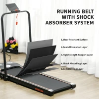 HOMCOM Foldable Walking Treadmill, with LED Display and Wheels, for Home, Office, Fitness Studio, Orange(m-7)