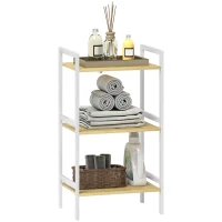 HOMCOM Three-Tier Bamboo Adjustable Shelf Storage Unit(m-10)