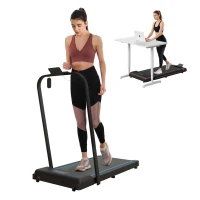 SPORTNOW 2.5HP Walking Pad, 1-6km/h Folding Treadmill with Remote Control and LED Display for Home Gym Office, Blue(m-10)