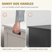 HOMCOM Storage Chest, Modern Storage Trunk with 2 Safety Hinges and Cut-out Handles, Wooden Toy Box for Living Room, Entryway, 76 x 40 x 48 cm, White(m-6)