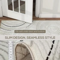 HOMCOM Modern Area Rug, Swirl Pattern Machine Washable Rug, Allergy-Friendly Floor Carpet for Living Room, Bedroom, Dining Room, Home Office, 170 x 120 cm, Cream White(m-8)