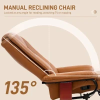 HOMCOM Faux Leather Recliner Chair - Brown(m-4)