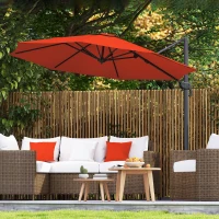 Outsunny Five-Position Overhanging Parasol - Orange(m-2)