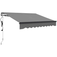 Outsunny 2.5 x 2m Electric Awning with Remote Controller, Aluminium Frame DIY Retractable Awning, UV30+ Sun Shade Canopy for Garden Patio Deck Door Window, Dark Grey(m-1)