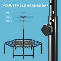 SPORTNOW 45" Rebounder Trampoline for Adults, Quiet Bungee Rebounder with LED Lights and Adjustable Handle, Blue(m-5)