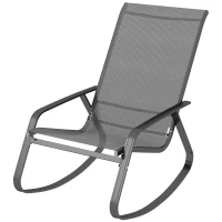 Outsunny Rocking Garden Chair - Grey(m-11)