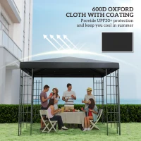 Outsunny 3 x 3(m) Gazebo Frame Replacement - Black(m-6)