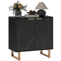 HOMCOM Elegant Storage Sideboard - Black/Gold-Tone(m-10)