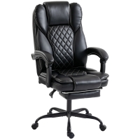 HOMCOM Executive Home Office Chair Reclining Function Footrest Computer Desk Chair High Back, Black