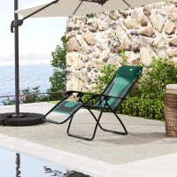 Outsunny Zero Gravity Lounger Chair, Folding Reclining Patio Chair with Padded Seat, Cup Holder, Soft Cushion and Headrest for Poolside, Camping, Green(m-8)