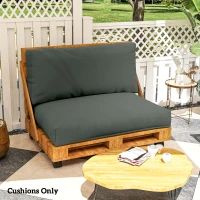 Outsunny Two Piece Seat Pallet and Back Cushions - Charcoal Grey(m-8)