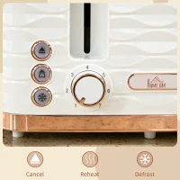 HOMCOM Four-Slice Rippled Toaster - White(m-5)