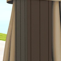 Outsunny 3 x 3(m) Metal Hardtop Gazebo, with Curtains and Accessories - Brown(m-9)