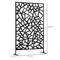 Outsunny Freestanding Garden Partition Screen Metal Decorative Outdoor Divider with Expansion Screws for Garden Patio Deck(m-3)